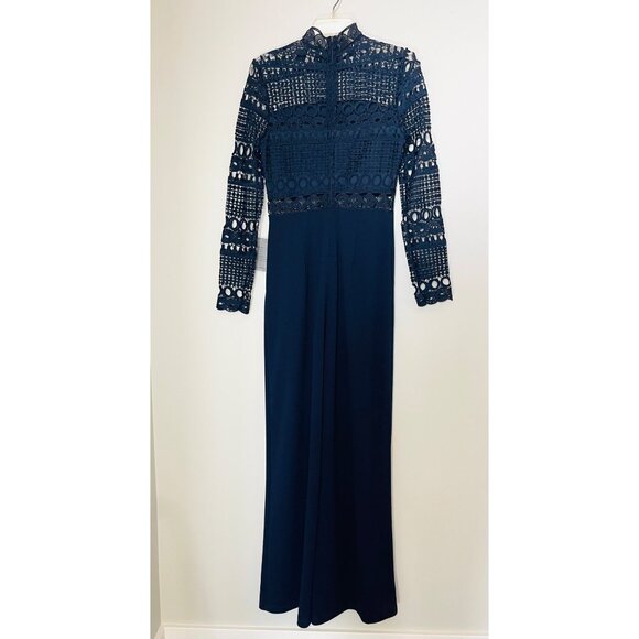 Love X Design Womens Navy Crochet Lace Jumpsuit M NWT - Picture 5 of 11